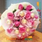 12 pink roses with 8 ferrero rocher chocolate bouquet