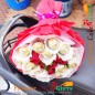 5 red roses with 16 ferrero rocher chocolate bouquet