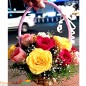 15 mix roses flower basket