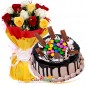 1kg eggless crunchy munchy kit kat cake n 10 roses bouquet