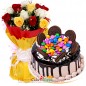 1kg oreo gems cake n 10 roses bouquet