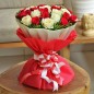 25 red white roses bouquet
