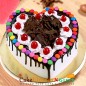 half kg black forest gems heart shape cake