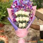 10 orchid 10 white rose paper packing bouquet
