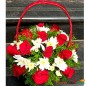20 red roses basket