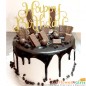 half kg eggless decorate kitkat choco chips cake