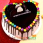 half kg chocolate gems heart shape cake