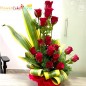 magic of love 15 red roses flowers basket