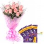 Pink Roses Bouquet N Chocolate