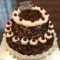 2kg 2 tier step black forest cake round shape