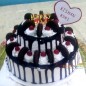  2kg 2 tier step oreo cake round shape