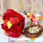 10 mix carnation flowers bouquet and half kg almonds cashews dry fruits hamper