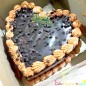 1kg eggless heart shaped chocolate chip cake 06