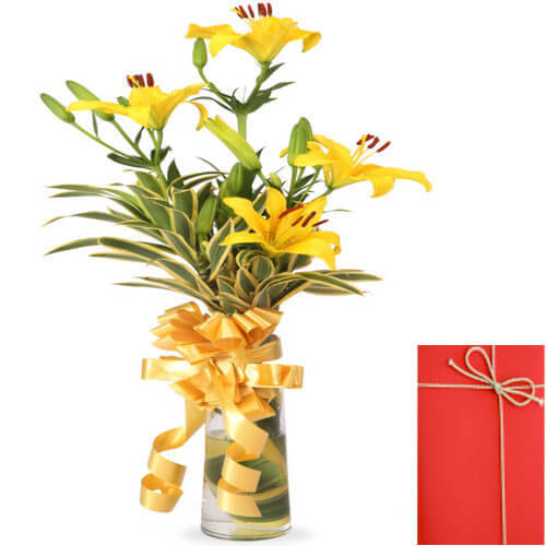 vase of lilies