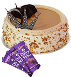 Eggless Butterscotch Cake 1Kg N Chocolate Gifts