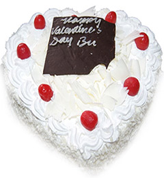 1Kg Heart Shape White Forest Cake