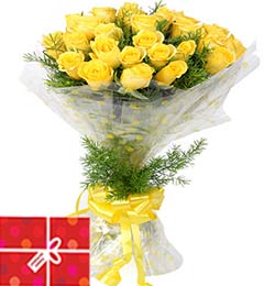 20 Yellow Roses Bouquet