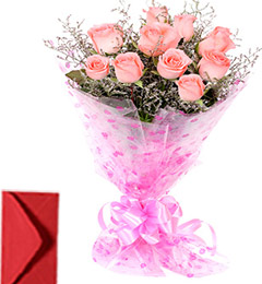 10 Pink Roses Bouquet