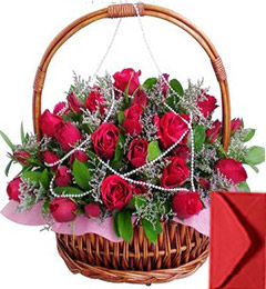 35 Red Roses Basket