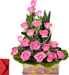 15 Pink Roses Bouquet