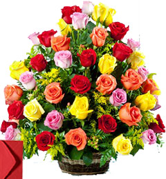 40 Red Roses Basket