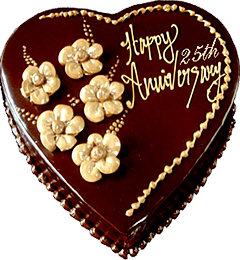 1Kg Fresh Heart Shape Chocolate Eggless Cake