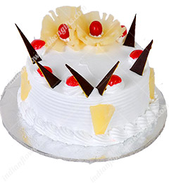 Yummy Fresh Cream Pineapple Eggless Cake