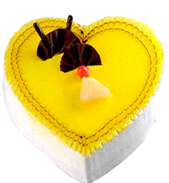 Rich Pineapple Heartshape Cake