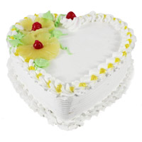 1 kg heart shape pineapple cake