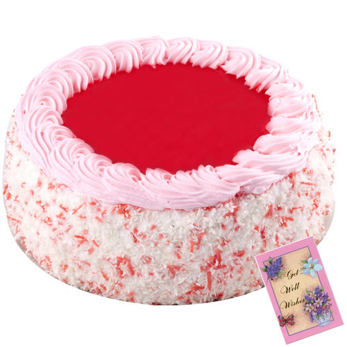 strawberry cake eggless 500gms 