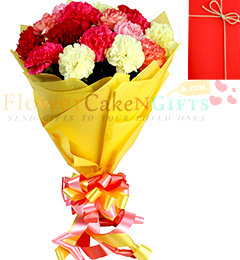 bouquet of 10 mix carnations