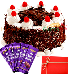 Half Kg Black Forest Cake Chocolate n Card
