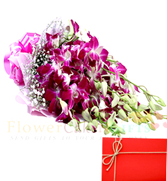 Hand Tied Bunch of 8 Orchids