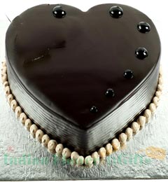1Kg Heart Shaped Chocolate Truffle Cake
