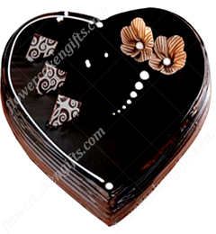 1Kg Heart Shape Chocolate Truffle Eggless Fresh Cream Cake