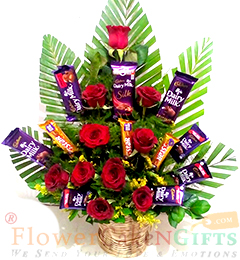 Roses Flowers Cadbury dairy milk Chocolate Bouquet