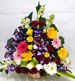  Mix Flowers Cadbury Dairy Milk Chocolates Bouquet