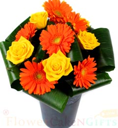 Roses n Gerbera Flower