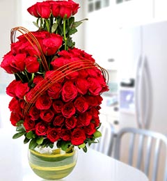 Designer Red Roses vase