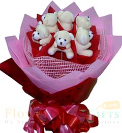 6 Teddy bouquet