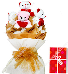 4 Teddy Bear Bouquet