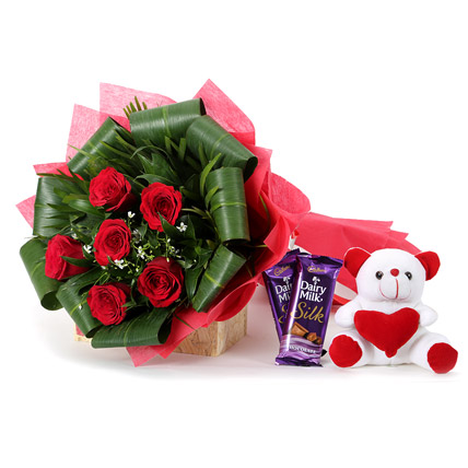teddy silk chocolate bouquet