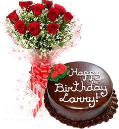500gms chocolate truffle cake Red Roses Flower bouquet