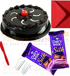 half kg chocolate truffle cake 2pcs chocolate n card