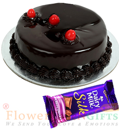 Half Kg Chocolate Cake Dairy Milk Silk Chocolate