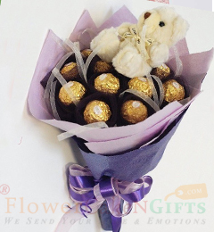 Teddy Ferrero Rocher chocolate bouquet