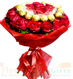 Red Roses Ferrero Rocher chocolate bouquet