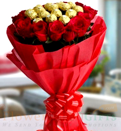 Roses Ferrero Rocher Chocolates Bouquet