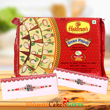 1kg soan papdi and Designer Rakhi