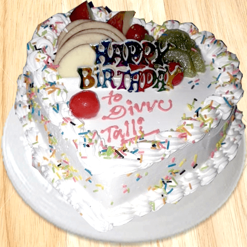 1kg Fruit Heart Cake